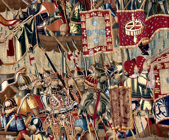 Probably produced under the direction of Passchier Grenier, tapestry merchant, Tournai (Belgium), detail, 1470s, Landing at Asilah (detail), 1475-1500, wool and silk, 